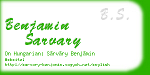 benjamin sarvary business card